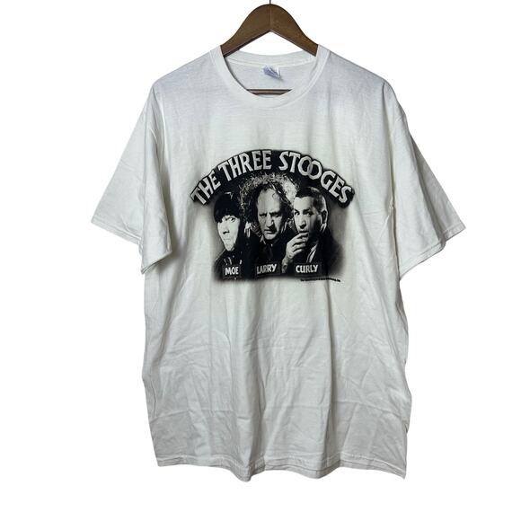 The Three Stooges T-Shirt Moe Larry Curly Comedy Movie White 2XL - Picture 1 of 7